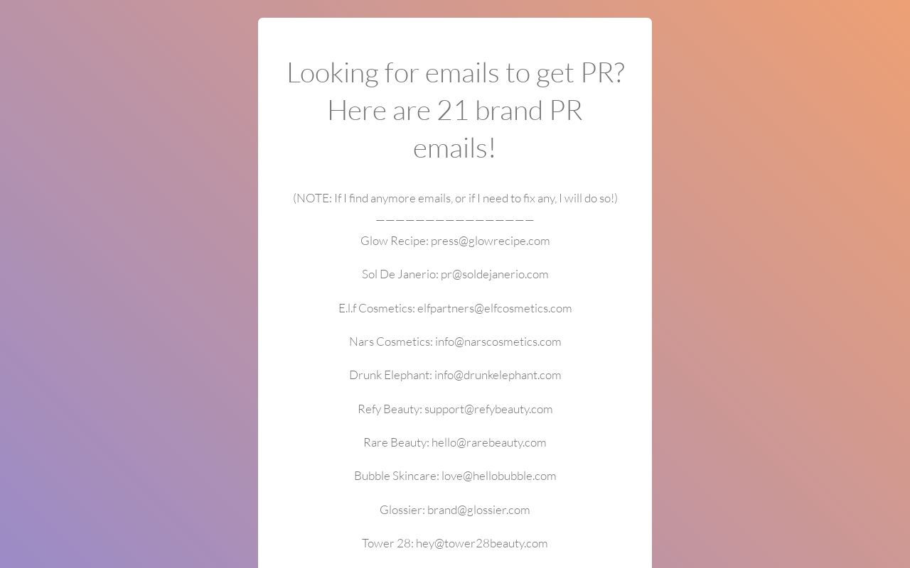 PR Emails
